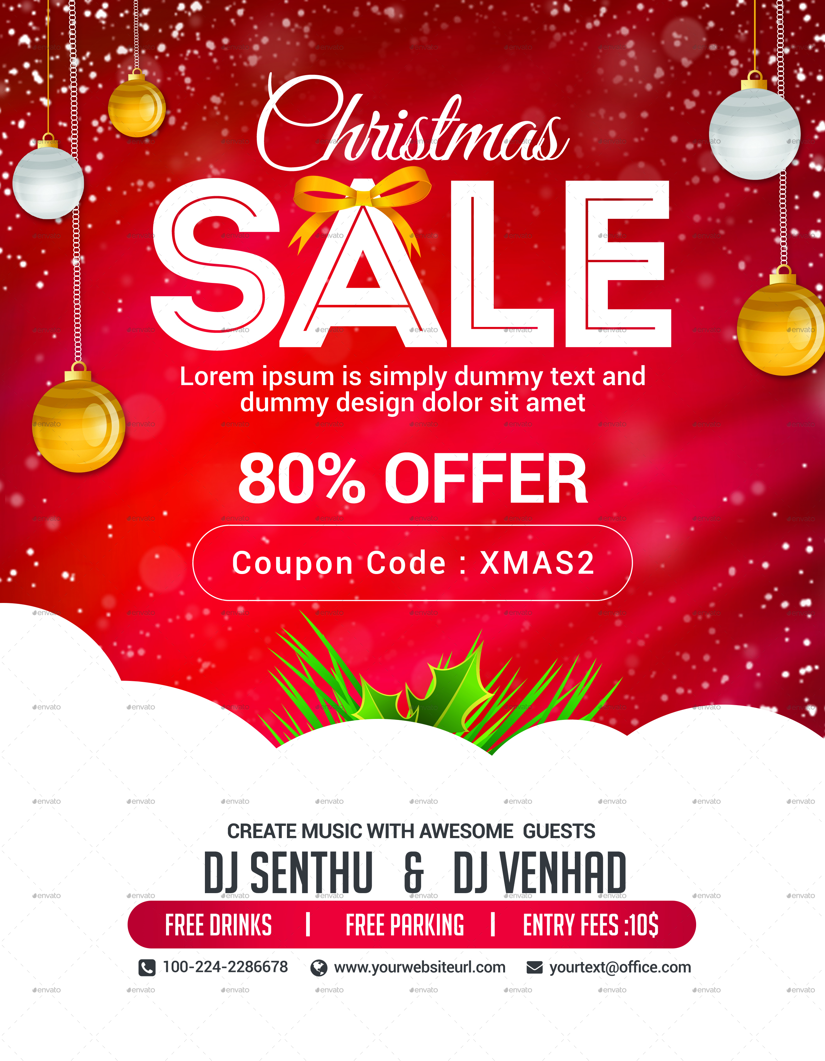 christmas flyer template by hyov graphicriver christmas sale flyer template